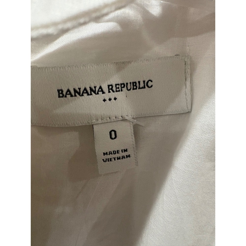 NEW Banana Republic Factory Linen-Blend Crossover Midi Dress White Size 0 - Picture 6 of 8